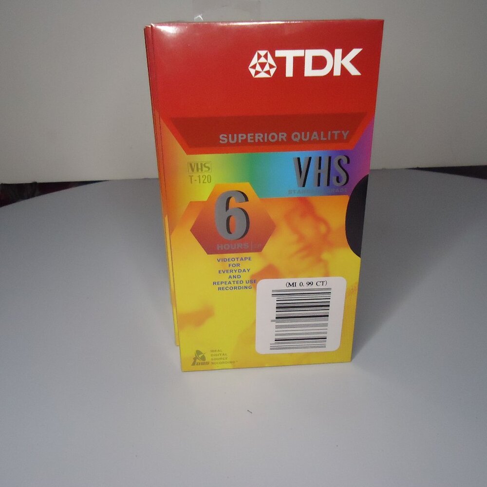 4-TDK Revue T-120 Standard Quality 6 Hours VHS Blank Tapes  Video Cassette